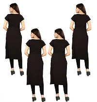 New Ethnic 4 You Women's American Crepe Straight Kurta (Combo Pack Of 4)-thumb1