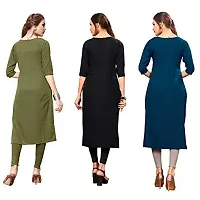 Stylish Crepe Printed Kurti For Women Pack Of 3-thumb1