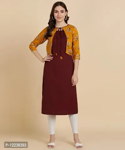 Stylish Crepe Printed Kurti For Women-thumb0