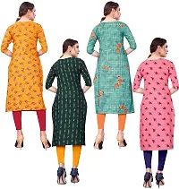 New Ethnic 4 You Women's American Crepe Straight Kurta (Combo-4kurti)-thumb1