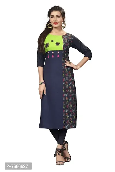 New Ethnic 4 You Women's Crepe Straight Kurta