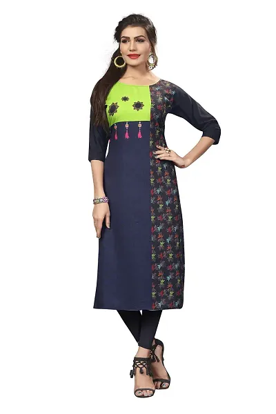 Stylish Crepe Straight Printed Kurta