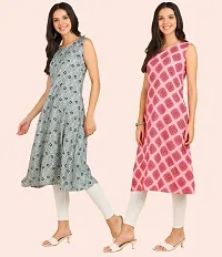 Fancy American Crepe Kurtis for Women Pack Of 2-thumb2