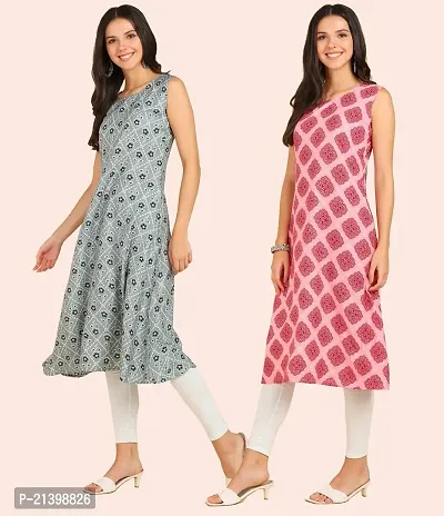 Fancy American Crepe Kurtis for Women Pack Of 2-thumb3