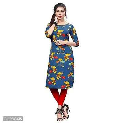 Stylish Crepe Printed Kurti For Women-thumb0