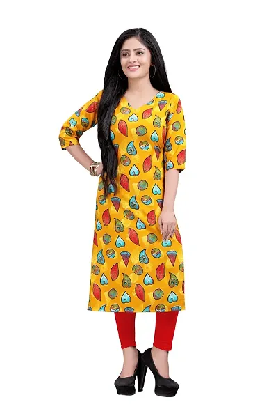 Stylish Crepe Straight Printed Kurti