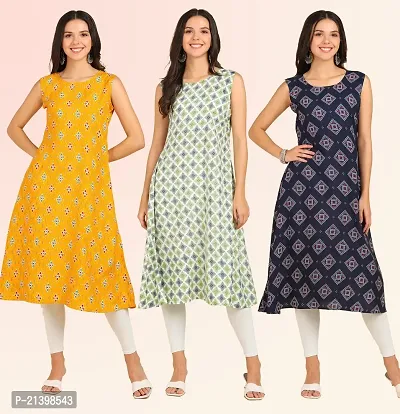 Fancy American Crepe Kurtis for Women Pack Of 3-thumb4