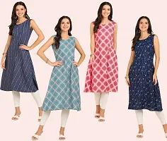 Fancy American Crepe Kurtis for Women Pack of 4-thumb2