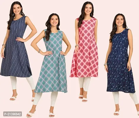 Fancy American Crepe Kurtis for Women Pack of 4-thumb3