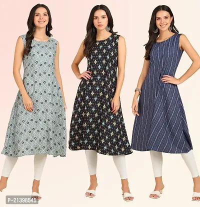 Fancy American Crepe Kurtis for Women Pack Of 3-thumb0