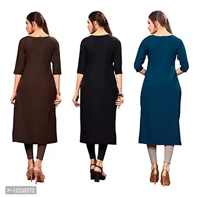 Stylish Crepe Printed Kurti For Women Pack Of 3-thumb2