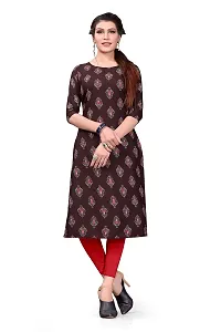 New Ethnic 4 You Women's Crepe Straight Cut Kurta_(Kurti-196_Maroon Color)-thumb4