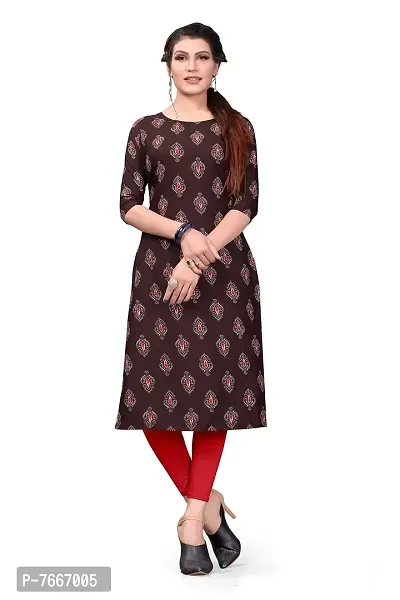 New Ethnic 4 You Women's Crepe Straight Cut Kurta_(Kurti-196_Maroon Color)-thumb5