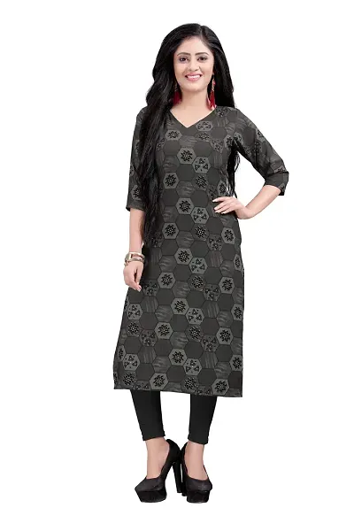 Stylish Crepe Straight Printed Kurta