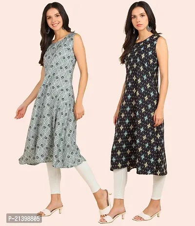 Fancy American Crepe Kurtis for Women Pack Of 2-thumb3