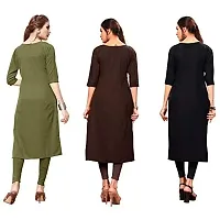 Stylish Crepe Printed Kurti For Women Pack Of 3-thumb1