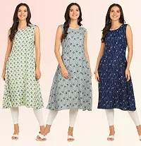 Fancy American Crepe Kurtis for Women Pack Of 3-thumb3