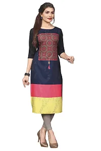 New Ethnic 4 You Women's American Crepe Straight Kurta (Combo Pack Of 2)-thumb2