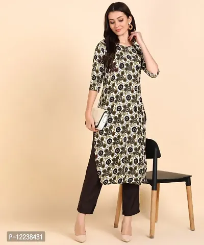 Stylish Crepe Printed Kurti For Women-thumb0