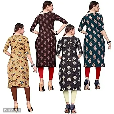 Stylish Crepe Printed Kurti For Women Pack Of 4-thumb2