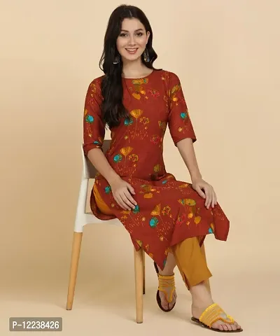 Stylish Crepe Printed Kurti For Women-thumb3