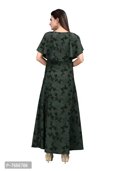 Beautiful Green Crepe Ethnic Gowns For Women-thumb2