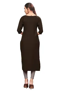 New Ethnic 4 You Women's Crepe Straight Kurta (3377_L_Multicolored _Large)-thumb1