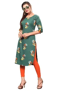 New Ethnic 4 You Women's Crepe Straight Kurta (PK29-L_Green_Large)-thumb4