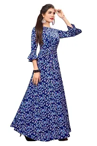 New Ethnic 4 You Women Long Fit  Flare Sttiched Gown(Light Blue)_GW159-thumb3