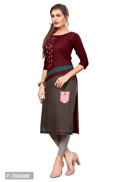 New Ethnic 4 You Women's Crepe Straight Kurta-thumb4