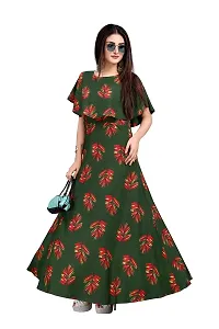 New Ethnic 4 you Women's Crepe Anarkali Gown_182 Green Color-thumb4