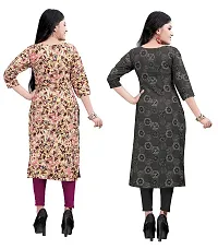 New Ethnic 4 You Women's American Crepe Straight Kurta (Combo Pack Of 2)-thumb1