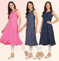 Fancy American Crepe Kurtis for Women Pack Of 3-thumb2