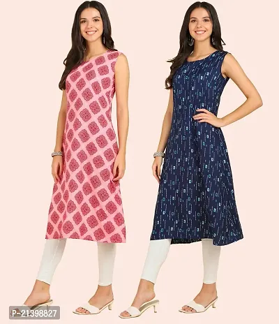 Fancy American Crepe Kurtis for Women Pack Of 2-thumb3