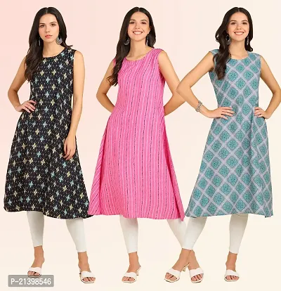 Fancy American Crepe Kurtis for Women Pack Of 3-thumb0