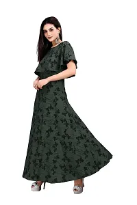 Beautiful Green Crepe Ethnic Gowns For Women-thumb2