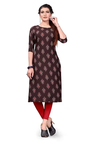 Women's Full-Stitched Crepe Straight Kurti