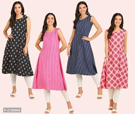 Fancy American Crepe Kurtis for Women Pack of 4-thumb0