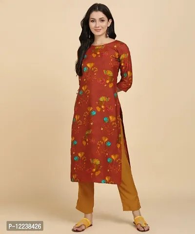 Stylish Crepe Printed Kurti For Women-thumb0