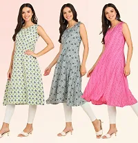 Fancy American Crepe Kurtis for Women Pack Of 3-thumb2