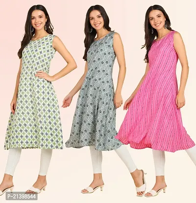 Fancy American Crepe Kurtis for Women Pack Of 3-thumb3