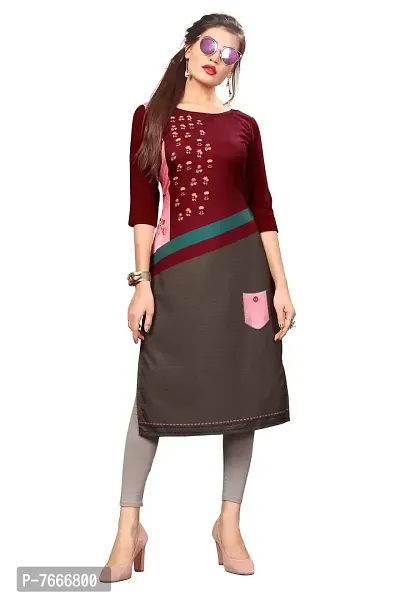 New Ethnic 4 You Women's Crepe Straight Kurta-thumb0