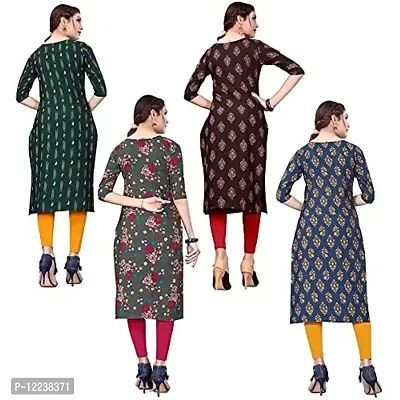 Stylish Crepe Printed Kurti For Women Pack Of 4-thumb2