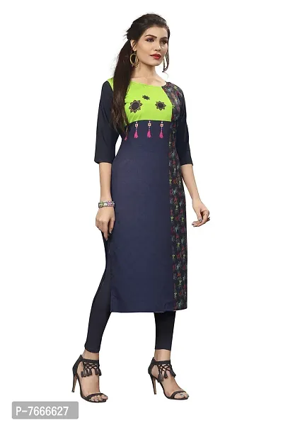 New Ethnic 4 You Women's Crepe Straight Kurta-thumb3