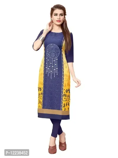 Stylish Crepe Printed Kurti For Women-thumb0