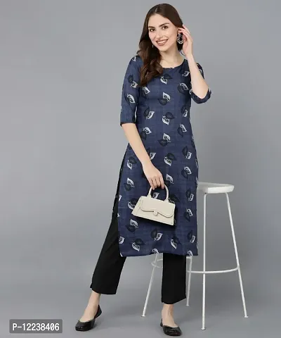 Stylish Crepe Printed Kurti For Women-thumb0