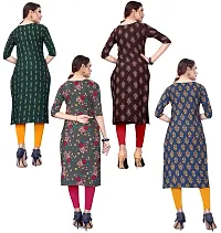 New Ethnic 4 You Women's American Crepe Straight Kurta (Combo-4kurti)-thumb1