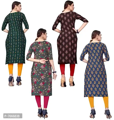 New Ethnic 4 You Women's American Crepe Straight Kurta (Combo-4kurti)-thumb2