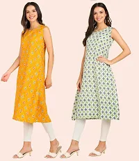 Fancy American Crepe Kurtis for Women Pack Of 2-thumb2