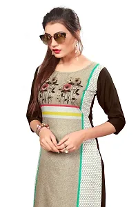 New Ethnic 4 You Women's Crepe Straight Kurta (3377_L_Multicolored _Large)-thumb4